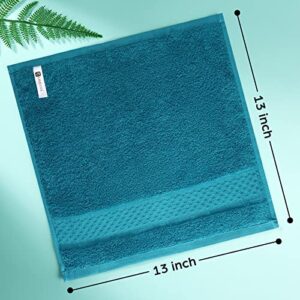 Chiicol Cotton Wash Cloths Absorbent Bath Washcloths for Body and Face - Hotel Towels for Bathroom in Bulk. Durable,Soft Bath Rags, Wash Rag (Multicolor)