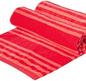 Amazon Basics Oversized Premium Cotton Beach Towel - Bold Stripe - Coral/Red, 36" x 72", 2-Pack