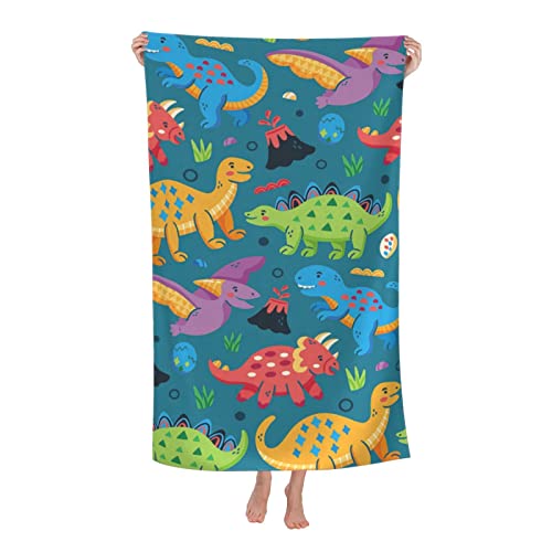 Dinosaur Beach Towels for Boys Kids Beach Towels Bulk Toddler Beach Towels for Travel Pool Personalized Beach Towels for Kids Microfiber Beach Towels Oversized Clearance Quick Dry Beach Towel 30"x 60"