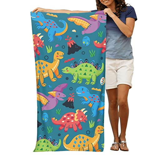 Dinosaur Beach Towels for Boys Kids Beach Towels Bulk Toddler Beach Towels for Travel Pool Personalized Beach Towels for Kids Microfiber Beach Towels Oversized Clearance Quick Dry Beach Towel 30"x 60"