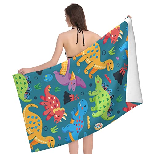 Dinosaur Beach Towels for Boys Kids Beach Towels Bulk Toddler Beach Towels for Travel Pool Personalized Beach Towels for Kids Microfiber Beach Towels Oversized Clearance Quick Dry Beach Towel 30"x 60"