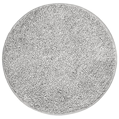 mDesign Soft Microfiber Polyester Non-Slip Round Spa Mat/Runner, Plush Water Absorbent Accent Rug for Bathroom Vanity, Bathtub/Shower, Machine Washable - 24" Diameter - Heather Gray