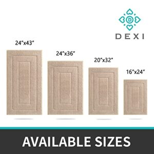 DEXI Bathroom Rug Mat, Extra Soft Absorbent Premium Bath Rug, Non-Slip Comfortable Bath Mat, Carpet for Tub, Shower, Bath Room, Machine Wash Dry, 24"x36", Beige