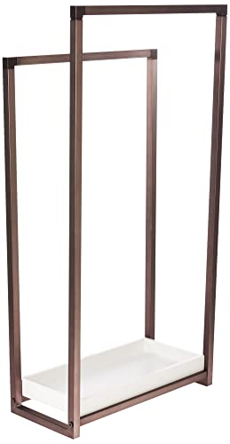 Kingston Brass SCC8265 Pedestal 2-Tier Steel Construction Towel-Rack with Wooden Case, Oil Rubbed Bronze