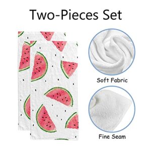 Hand Towels Face Terry Towel Washcloth Couple Bathroom Set of 2 Towels Set Watermelons Kitchen Decor Soft Quick Dry Super Absorbent 30 X 15 inch