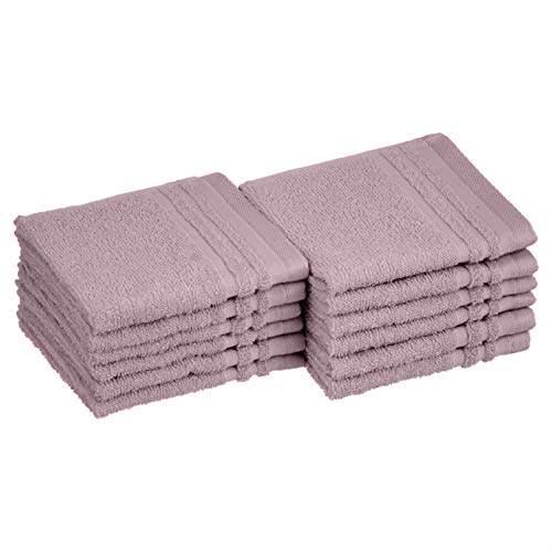 Amazon Basics Cosmetic Friendly Washcloths - 12-Pack, Lavender Bloom