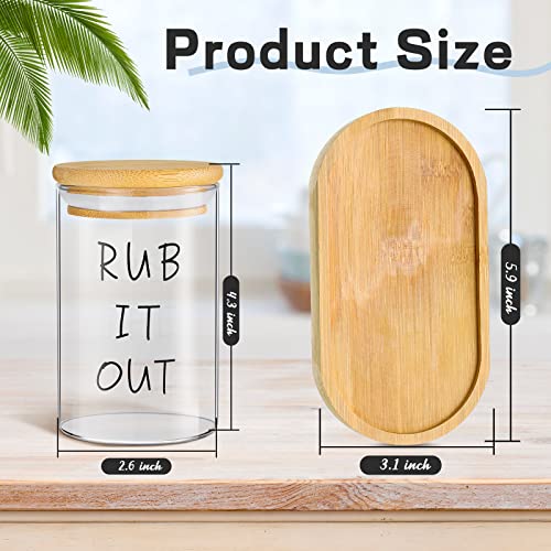 Tessco 6 Pcs Cotton Ball Holder Apothecary Jars with Lids Glass 3 Pcs Bamboo Tray Oval Plate Bathroom Decor Clear Cotton Ball Holder Bathroom Organizer Countertop Bathroom Storage Containers