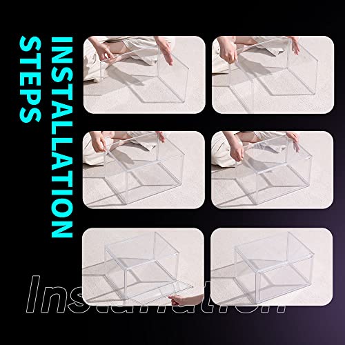 INSHA Shoe Box, 3 Pack Clear Shoe Boxes Stackable Shoe Organizers with Clear Door for SneakersPlastic Shoe Storage for US Size 12, 14.2 x 11 x 8.7 Inches