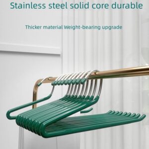 Goose Shaped Non-Slip Trouser Rack 13.8 * 4.3 inch (10 Pieces) Hanger, Thickened Stainless Steel Z-Shaped Hanger Suitable for Scarves/Ties/Accessories/Pants (Green)