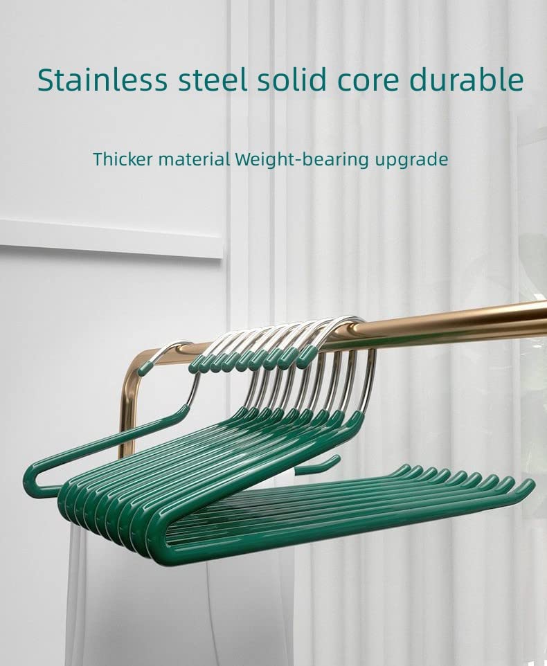 Goose Shaped Non-Slip Trouser Rack 13.8 * 4.3 inch (10 Pieces) Hanger, Thickened Stainless Steel Z-Shaped Hanger Suitable for Scarves/Ties/Accessories/Pants (Green)