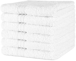 towelfirst luxury washcloth set with loop to hang, 6 pack, 13 x 13 inches, 100% cotton, ultra soft and highly absorbant