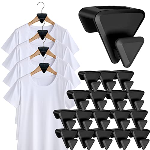 2023 New Clothes Hanger Connector Hooks, 18-Packs Black Universal Hanging Hook, Max Load 10kg, Organize Closet Save More Space (B)
