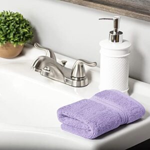 SUPERIOR Solid Egyptian Cotton Face Towel Set, 13" x 13", Purple, 6-Pieces