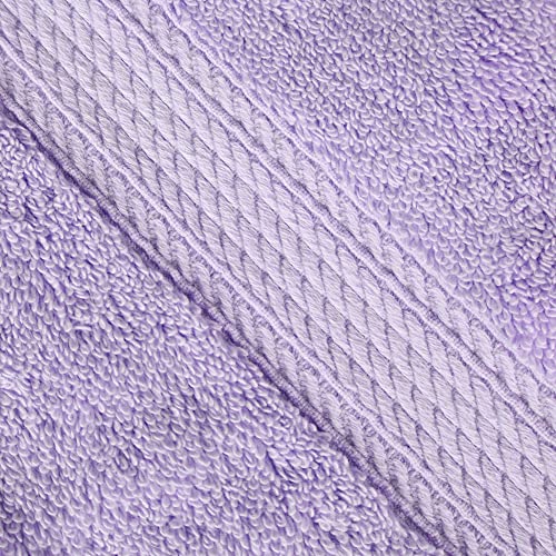 SUPERIOR Solid Egyptian Cotton Face Towel Set, 13" x 13", Purple, 6-Pieces