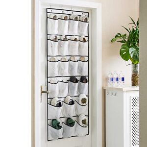 YOUDENOVA Over the Door Hanging Shoe Organizer - 22 Extra Large Fabric Pockets Shoe Storage Racks Holders Behind Closet Door with 4 Metal Hooks for Sneakers, High Heels, Slippers