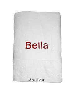 personalized cotton towel for beach - free embroidery available - white