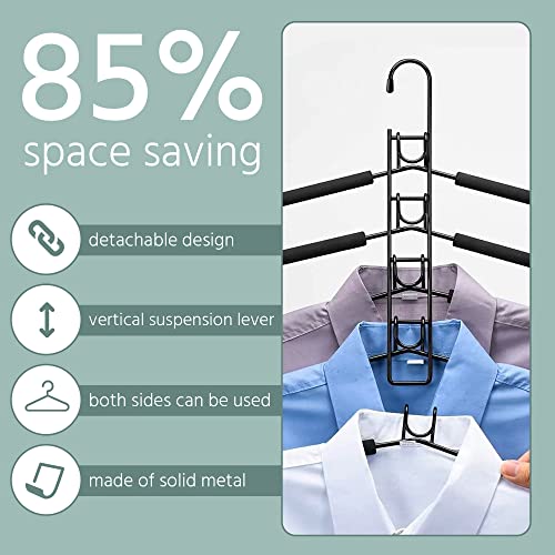 Closet Hangers Space Saver - Multipurpose Hanger Organizer - Clothes Hangers Space Saving - Multi Shirt Hanger - Multi Hook Hanger - Closet Organizers and Storage Hangers - Closet Space Savers – 1pk