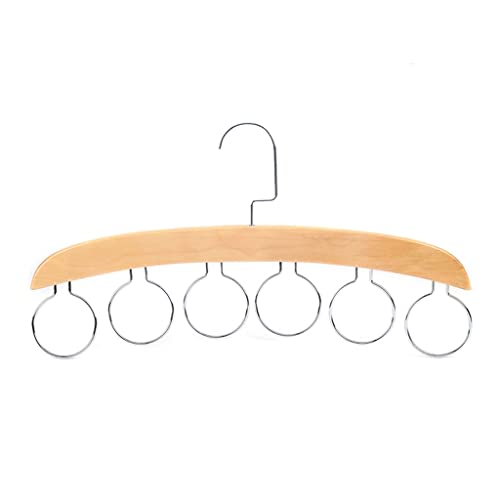 WODMB Wood Scarf Ring Hanger Storage Holder Hole Hanger 6 Ring Scarves Display Rack Space Saving (Color : D)