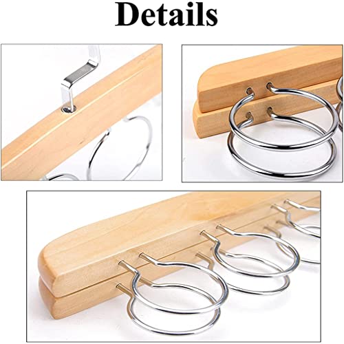 WODMB Wood Scarf Ring Hanger Storage Holder Hole Hanger 6 Ring Scarves Display Rack Space Saving (Color : D)