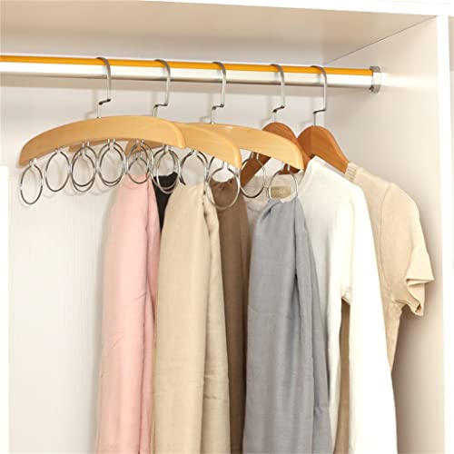 WODMB Wood Scarf Ring Hanger Storage Holder Hole Hanger 6 Ring Scarves Display Rack Space Saving (Color : D)