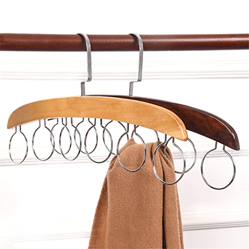 WODMB Wood Scarf Ring Hanger Storage Holder Hole Hanger 6 Ring Scarves Display Rack Space Saving (Color : D)