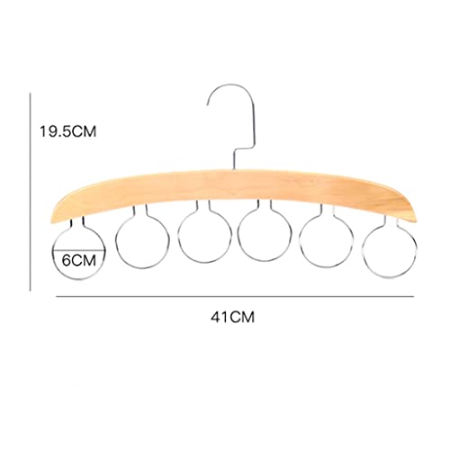 WODMB Wood Scarf Ring Hanger Storage Holder Hole Hanger 6 Ring Scarves Display Rack Space Saving (Color : D)
