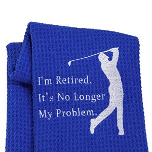 levlo funny retirement gift golf towels for man i'm retired it no longer my problem golf towels for husband dad uncle grandpa (it no longer my problem)