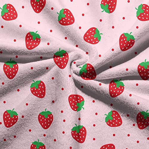 Dujiea Red Strawberry Kitchen Dish Towels Decorative Hand Towels Absorbent Microfiber Towel Multipurpose for Bathroom Hotel Gym Spa 15 X 27 Inches