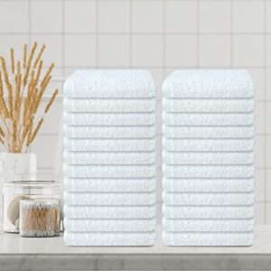 Zuperia 100% Cotton Luxury Bath Wash Cloths 60 Pack - Highly Absorbent Soft Washcloths for Face- Gym Towels, Hotel Spa Quality, Reusable and Multipurpose Towels 12 x 12 Inches (White)