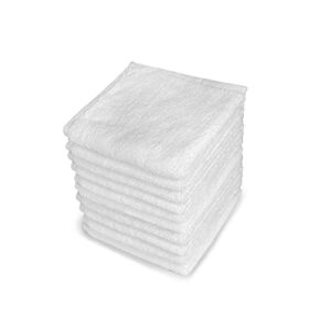 pacific linens soft washcloths for face hand fingertip towels 12 pack 100% cotton white 12x12 inch for kids wash cloths for body and face 12 pack sets