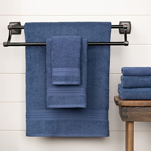 Sticky Toffee Blue Washcloths Set for Bathroom, Oeko-Tex Terry Cotton, Soft and Absorbent Wash Cloths for Your Body, Face Towel for Washing Face, Set of Four, 13 in x 13 in