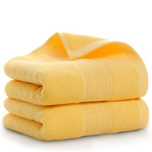 years calm 2 pack cotton hand towels, durable highly absorbent soft washcloth, towel for hotel bathroom, 13 x 29 inch (yellow)