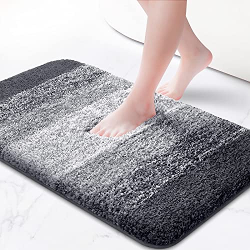 KMAT Bathroom Rugs Bath Mat 16"x24" Luxury Soft Shaggy Absorbent Bathroom Mats Non Slip Plush Bathmat Runner Carpet Bath Mats for Bathroom Floor Tub and Shower