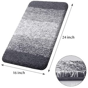 KMAT Bathroom Rugs Bath Mat 16"x24" Luxury Soft Shaggy Absorbent Bathroom Mats Non Slip Plush Bathmat Runner Carpet Bath Mats for Bathroom Floor Tub and Shower