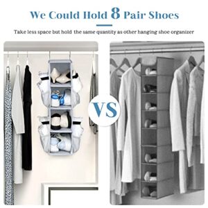 SLEEPING LAMB Short Hanging Shoe Organizer for Closet and 6 Shelves Jumbo Hanging Closet Organizer and Storage