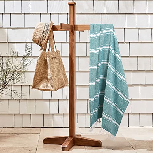 Belizzi Home Peshtemal Turkish Towel 100% Cotton Chevron Beach Towels Oversized 36x71 Set of 6, Beach Towels for Adults, Soft Durable Absorbent Extra Large Bath Sheet Hammam Towel - Teal