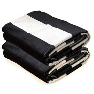 allgala oversize 40x70 inch (1x1.8m) cabana stripe design microfiber beach towel-black (pack of 1)-bt81202