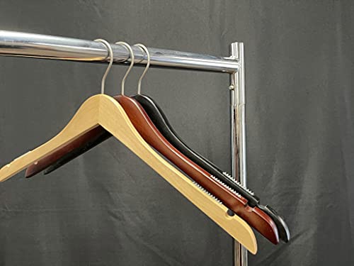 NAHANCO Wooden Shirt Hanger, 19" - Low Gloss Mahogany, 100/CTN