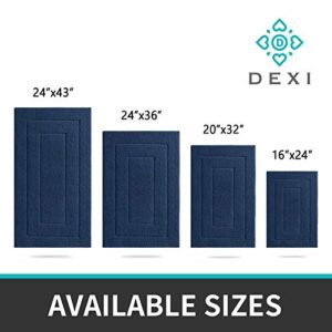 DEXI Bathroom Rug Mat, Extra Soft Absorbent Premium Bath Rug, Non-Slip Comfortable Bath Mat, Carpet for Tub, Shower, Bath Room, Machine Wash Dry, 16"x24", Navy