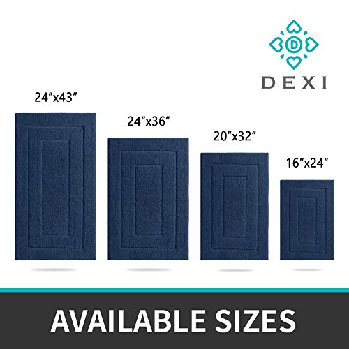 DEXI Bathroom Rug Mat, Extra Soft Absorbent Premium Bath Rug, Non-Slip Comfortable Bath Mat, Carpet for Tub, Shower, Bath Room, Machine Wash Dry, 16"x24", Navy