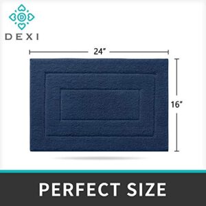 DEXI Bathroom Rug Mat, Extra Soft Absorbent Premium Bath Rug, Non-Slip Comfortable Bath Mat, Carpet for Tub, Shower, Bath Room, Machine Wash Dry, 16"x24", Navy