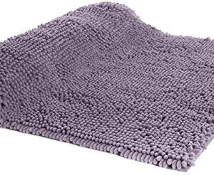 Amazon Basics Non-Slip Microfiber Shag Bathroom Rug Mat, 21" x 34", Lavender