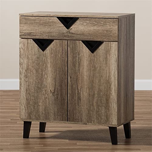 BOWERY HILL Contemporary Shoe Cabinet in Light Brown