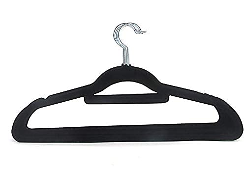 Velvet Covered Hangers – 30 Pack Non-Slip Black Hangers for Clothes – Premium Quality Materials - Easy Slide & Sturdy Design – Slim to Save Closet Space
