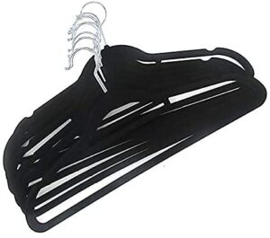 velvet covered hangers – 30 pack non-slip black hangers for clothes – premium quality materials - easy slide & sturdy design – slim to save closet space