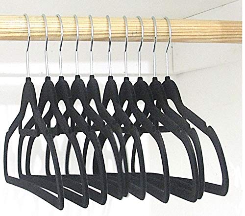 Velvet Covered Hangers – 30 Pack Non-Slip Black Hangers for Clothes – Premium Quality Materials - Easy Slide & Sturdy Design – Slim to Save Closet Space