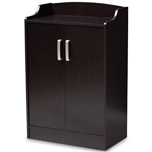 BOWERY HILL Contemporary Shoe Cabinet in Wenge Brown