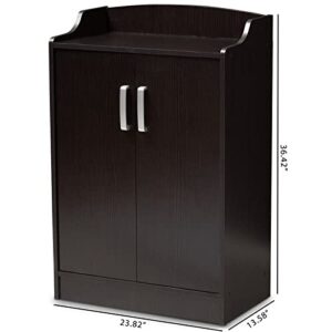 BOWERY HILL Contemporary Shoe Cabinet in Wenge Brown