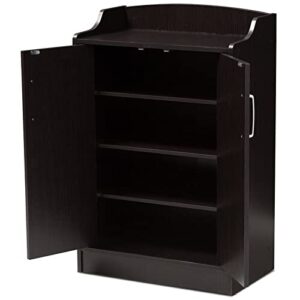 BOWERY HILL Contemporary Shoe Cabinet in Wenge Brown