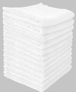 oba home cotton washcloths towels - set of 12 (white)